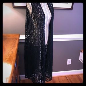 LulaRoe Black Lace Joy sleeveless duster